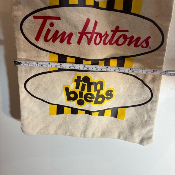TIM HORTONS & JUSTIN BIEBER Tim Biebs Cotton Canvas Top Handle Tote Bag - Picture 3 of 8